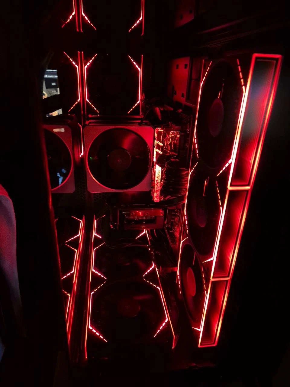 Red themed RGB desktop gaming PC serviced by DreamPC Singapore